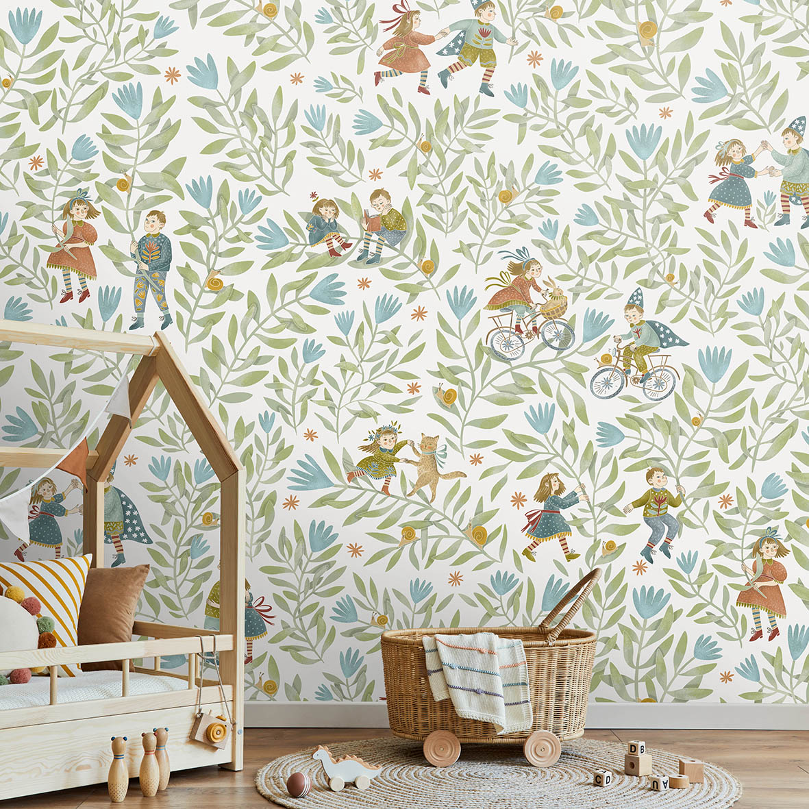 Обои Радлун (голубые цветы)