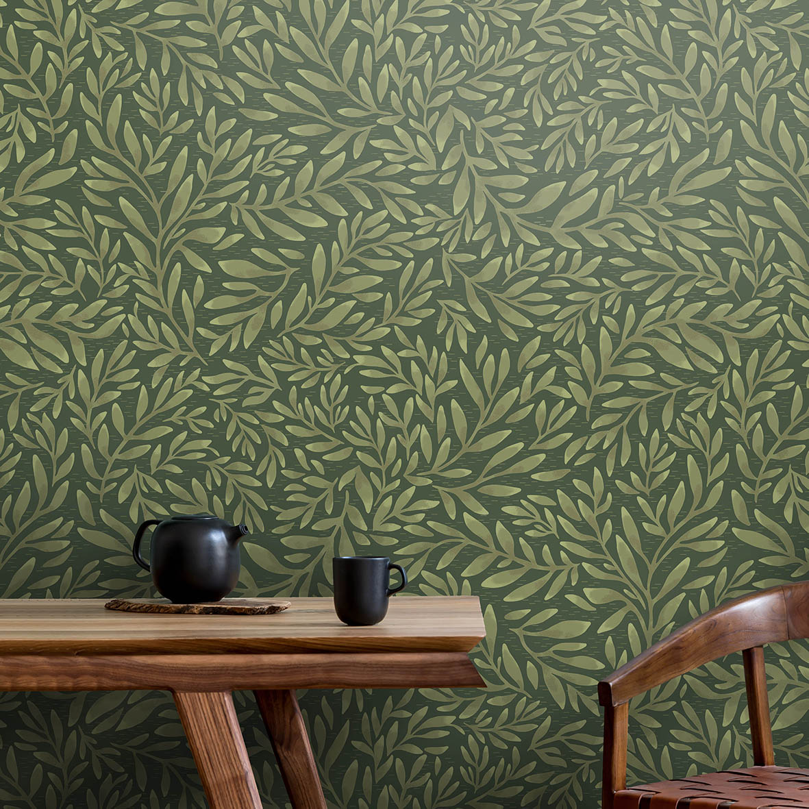 Обои Коръяс (зеленый)