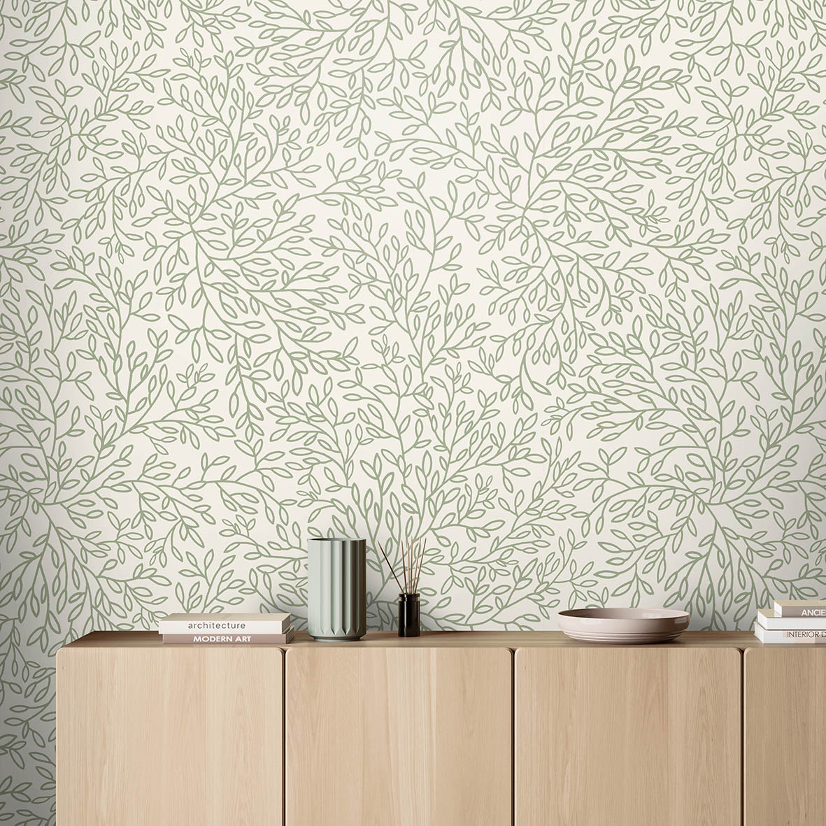 Обои Похья бежевый (компаньон к принту Биармия)