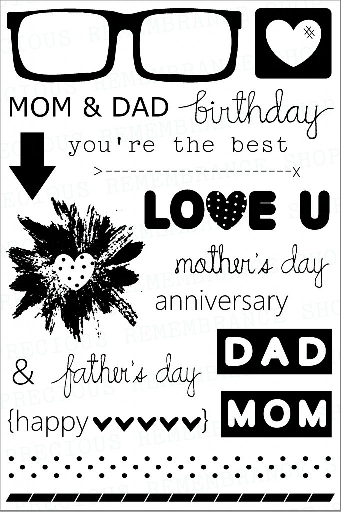 Precious remembrance/штамп/Mom & Dad