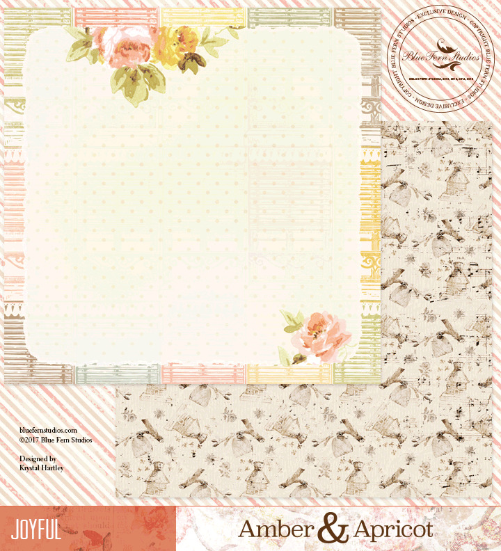 *Blue Fern/Amber & Apricot/Joyful