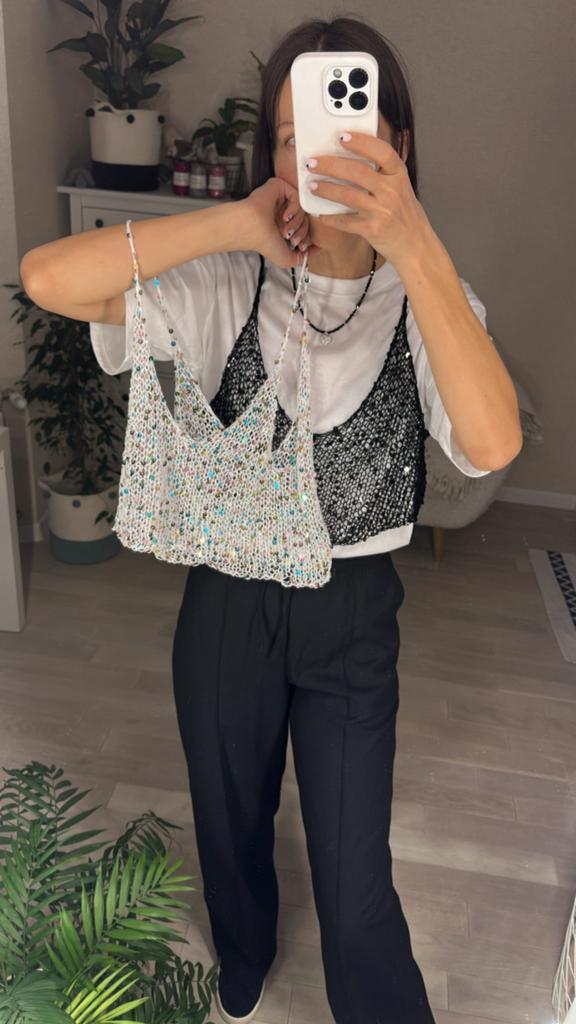 Shine Top топ сетка с пайетками