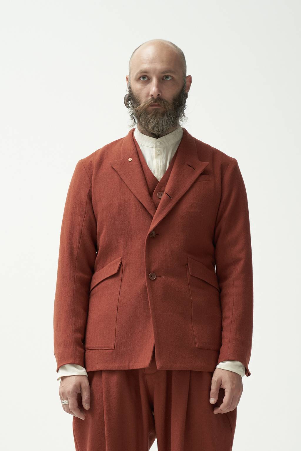 Terracotta merino wool coat