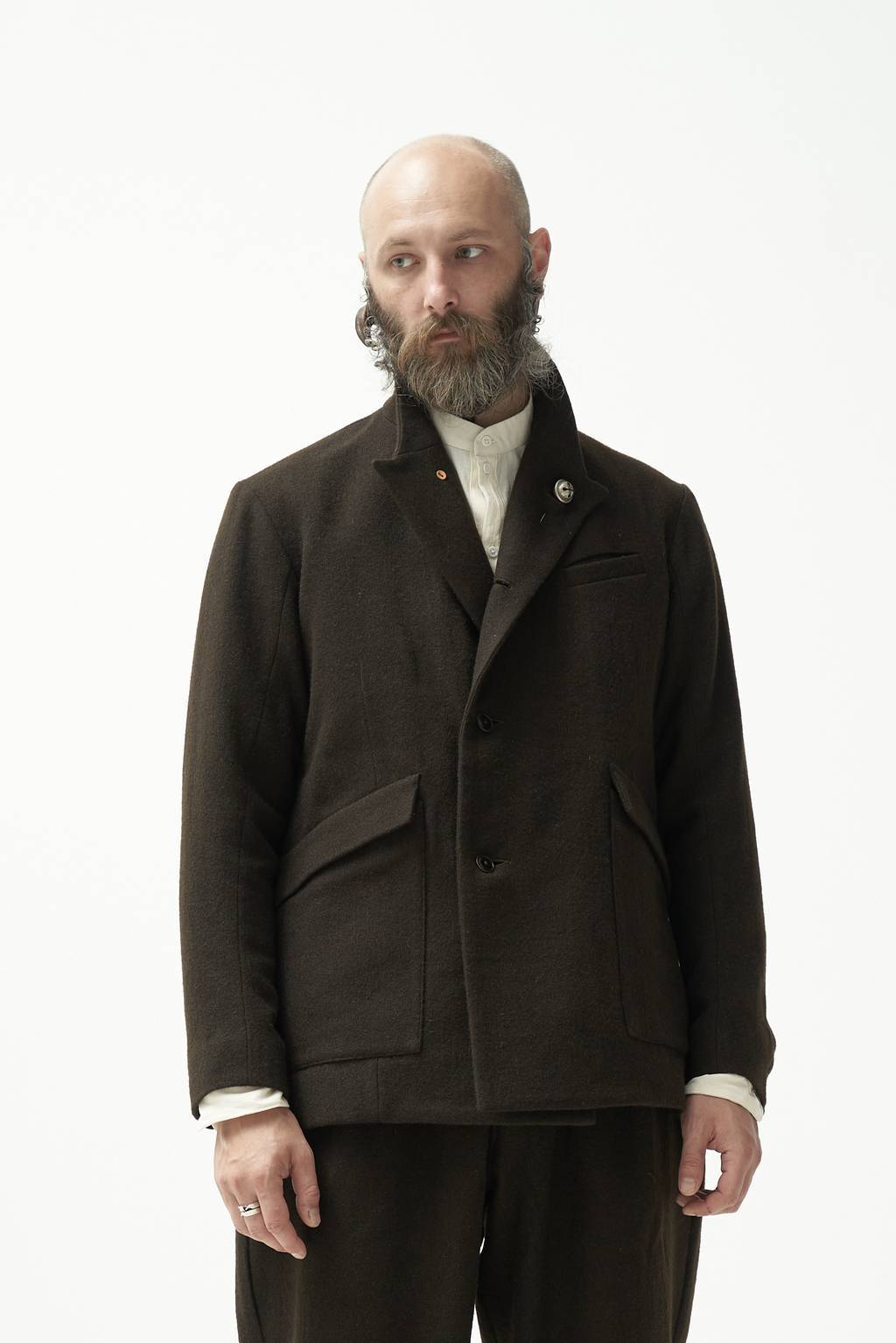Dark brown straight-cut coat