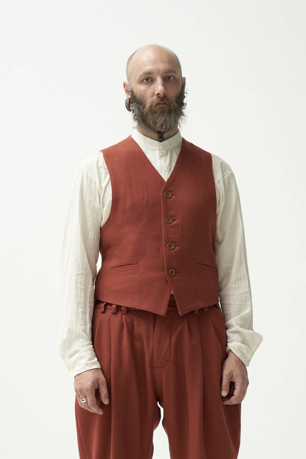 Terracotta merino wool vest