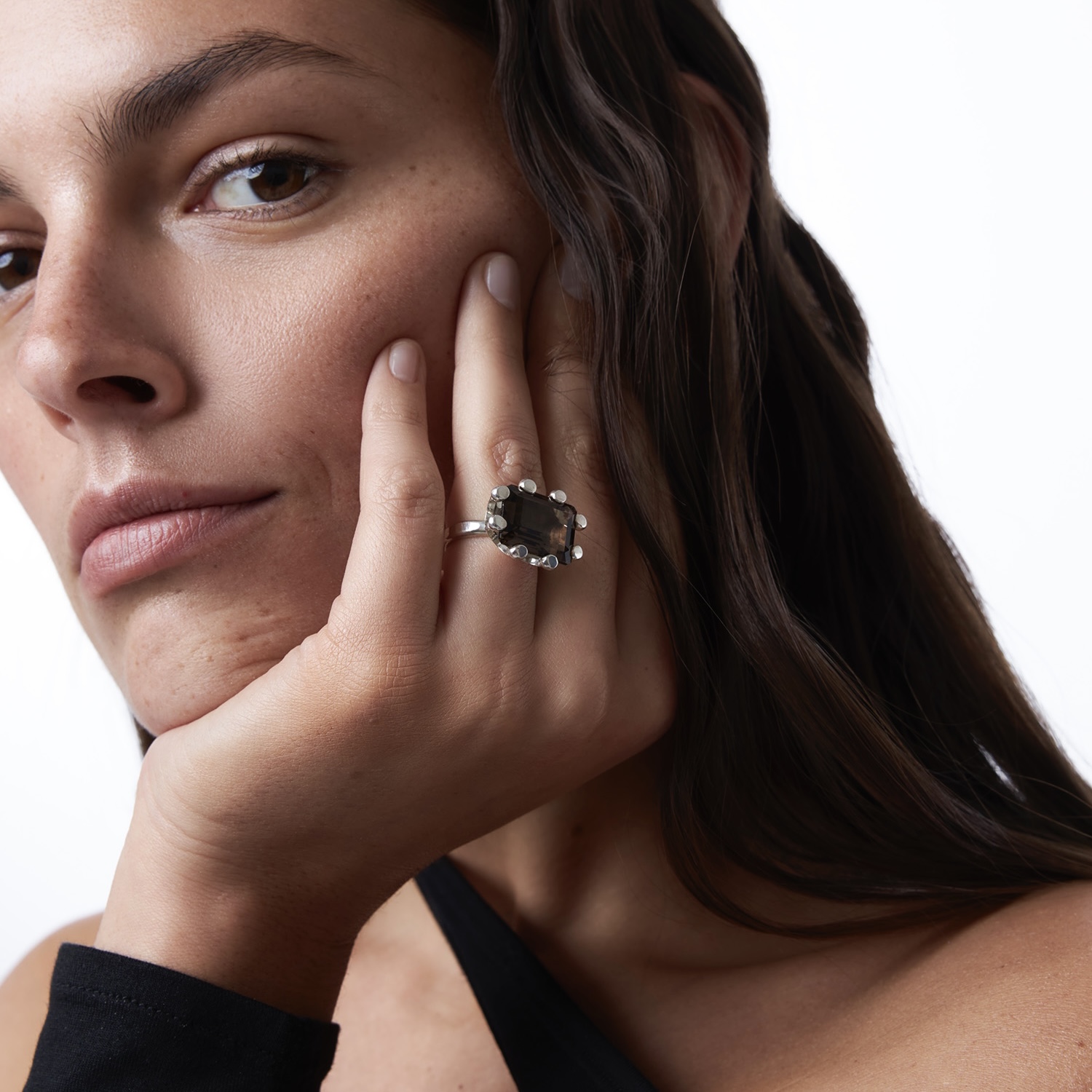 Кольцо MINERAL с дымчатым Кварцем