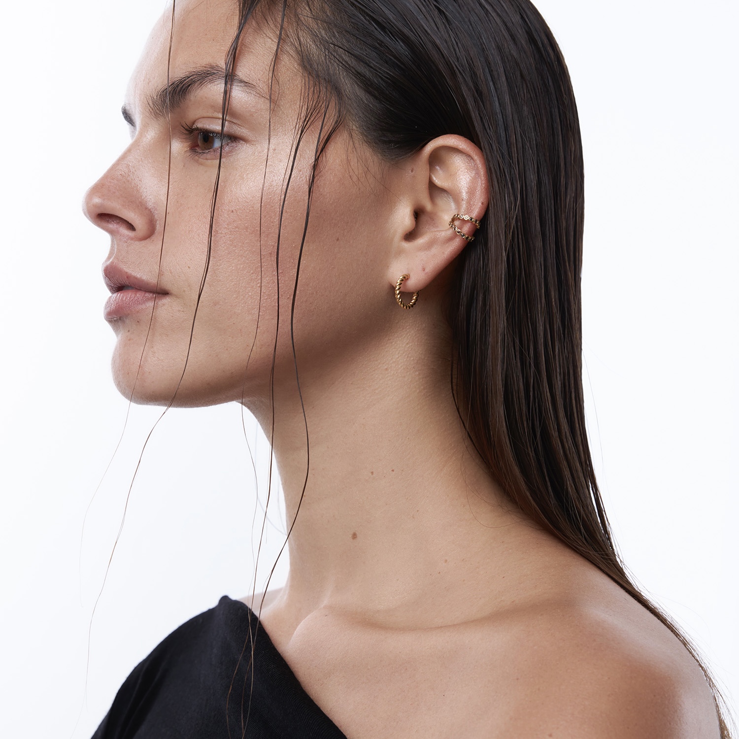 Серьги RETE RINGS позолота