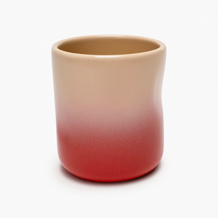 Стакан мятый Омбре малиново-бежевый 350 мл