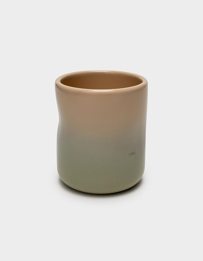 Стакан мятый Омбре зелено-бежевый 350 мл