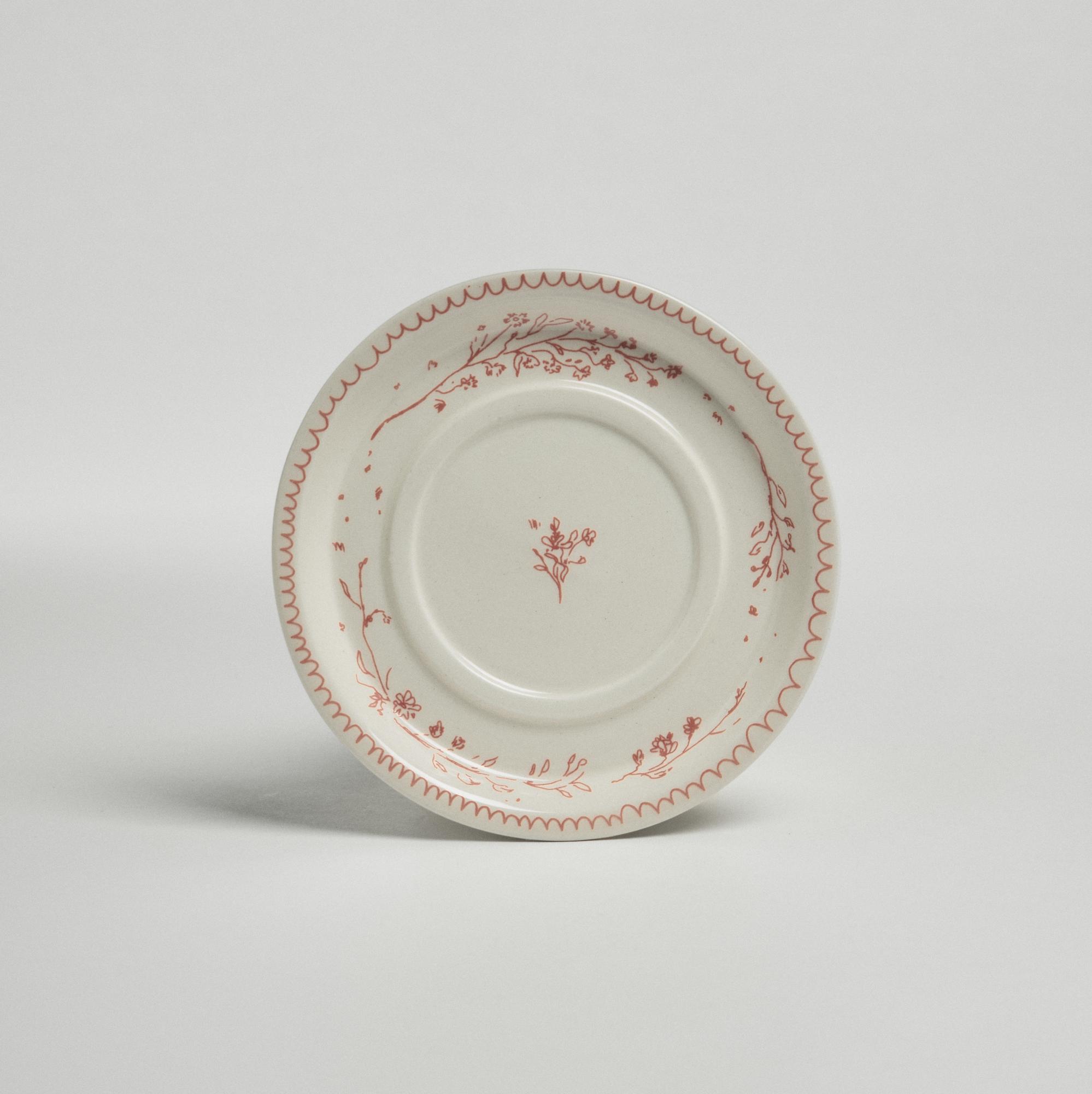 Блюдце 13см с кирпичным орнаментом