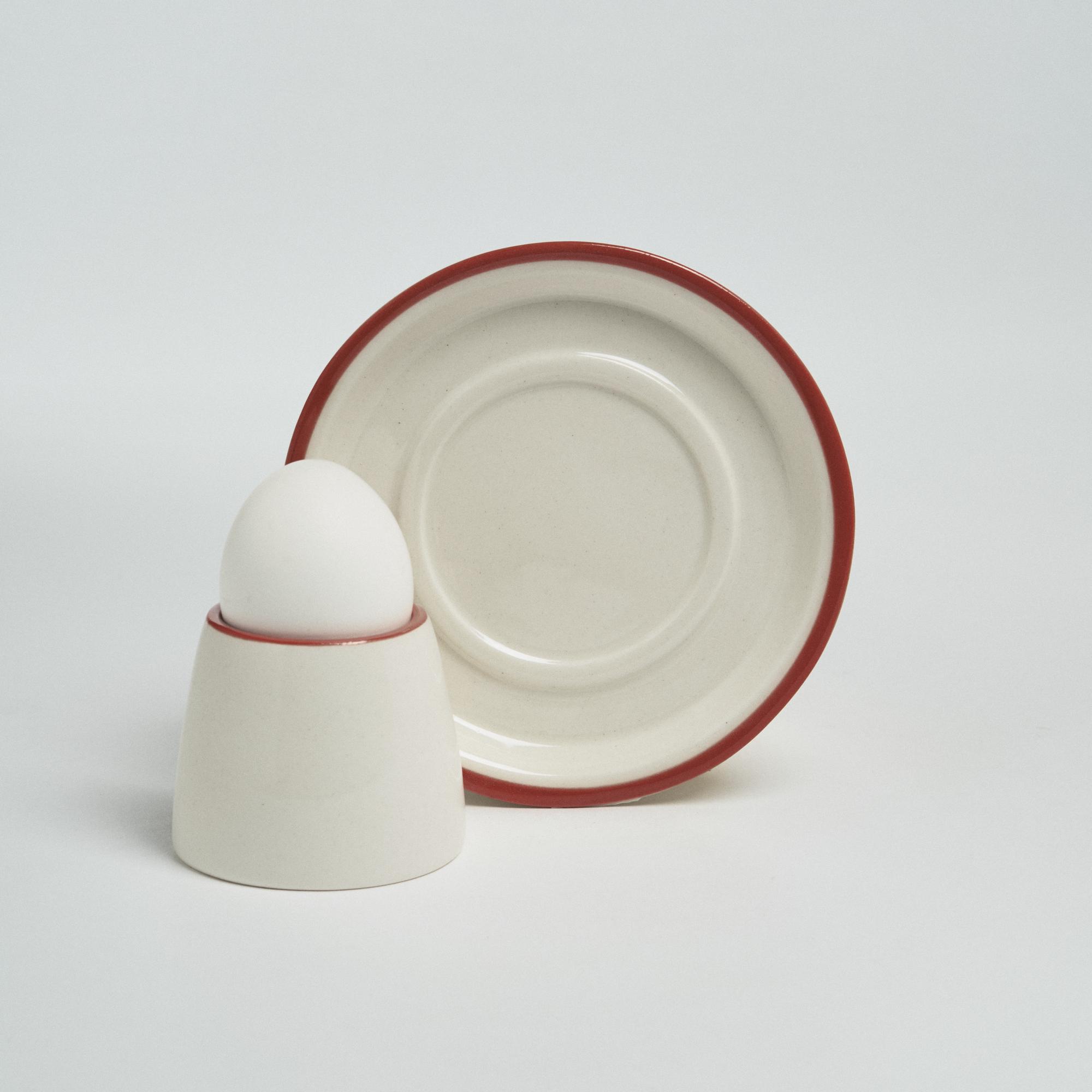 Набор: блюдце 13см и подставка для яйца с кантом