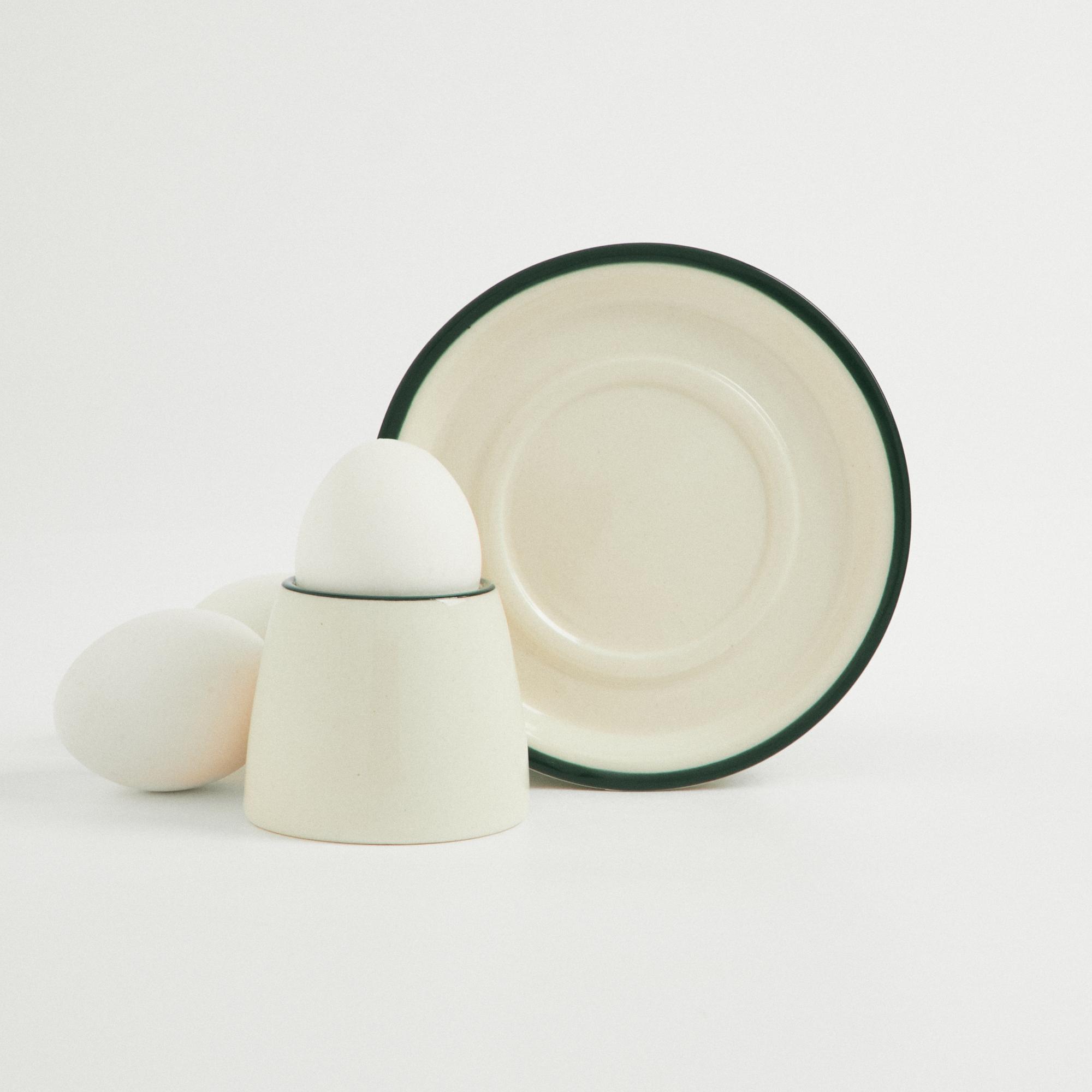 Набор блюдце 13см и подставка для яйца с кантом