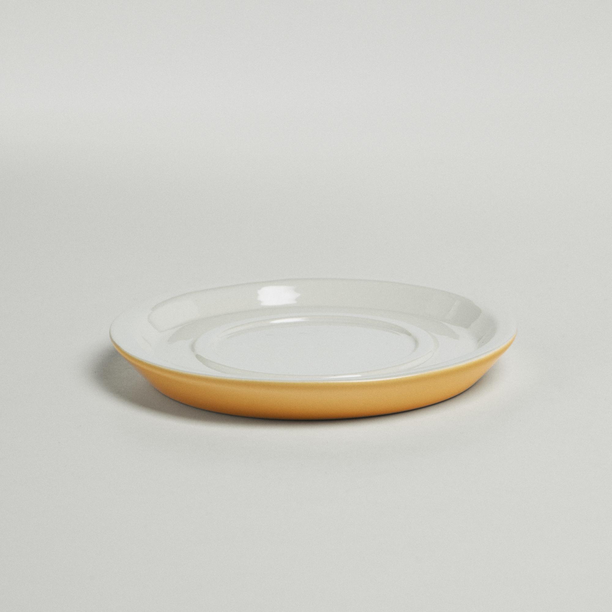 Блюдце 13см бело-желтое