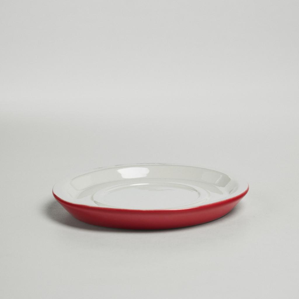 Блюдце 13см бело-красное