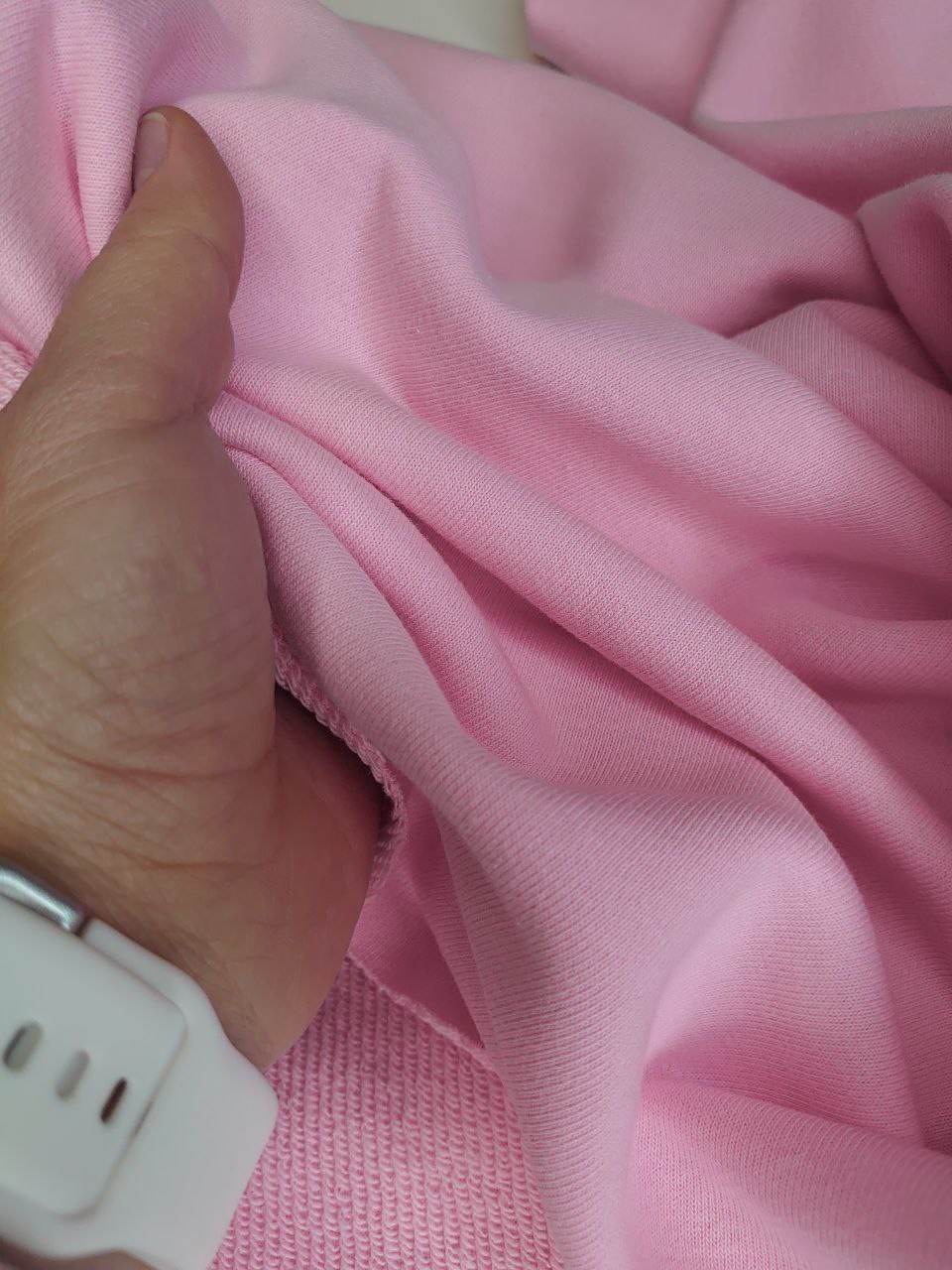 футер 3х нитка петля РОЗОВЫЙ (диагональ)