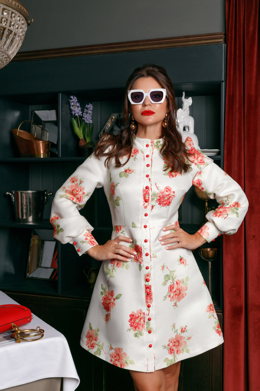 ПЛАТЬЕ ИЗ ЦВЕТОЧНОГО ЖАККАРДА D&G