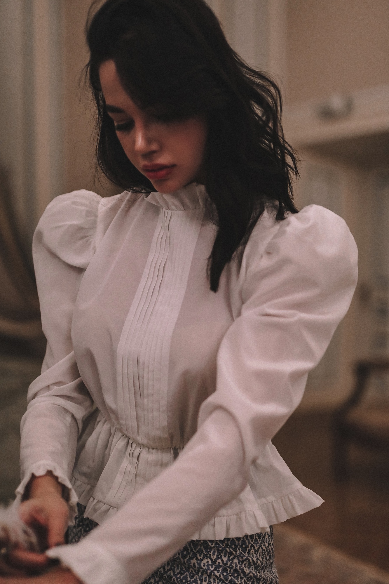 БЛУЗА С БАСКОЙ И РЮШАМИ