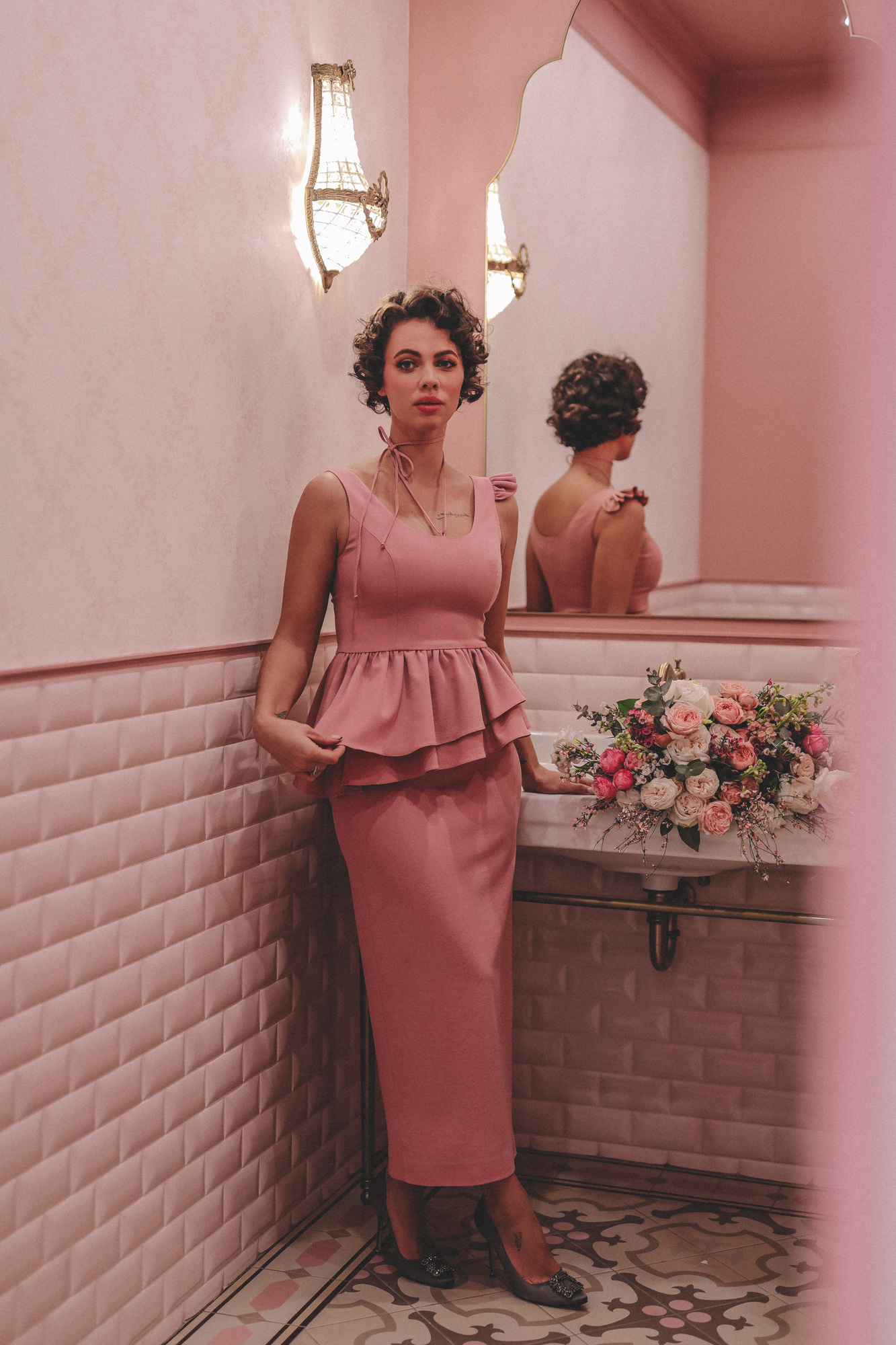 ЯГОДНОЕ ПЛАТЬЕ ИЗ КРЕПА