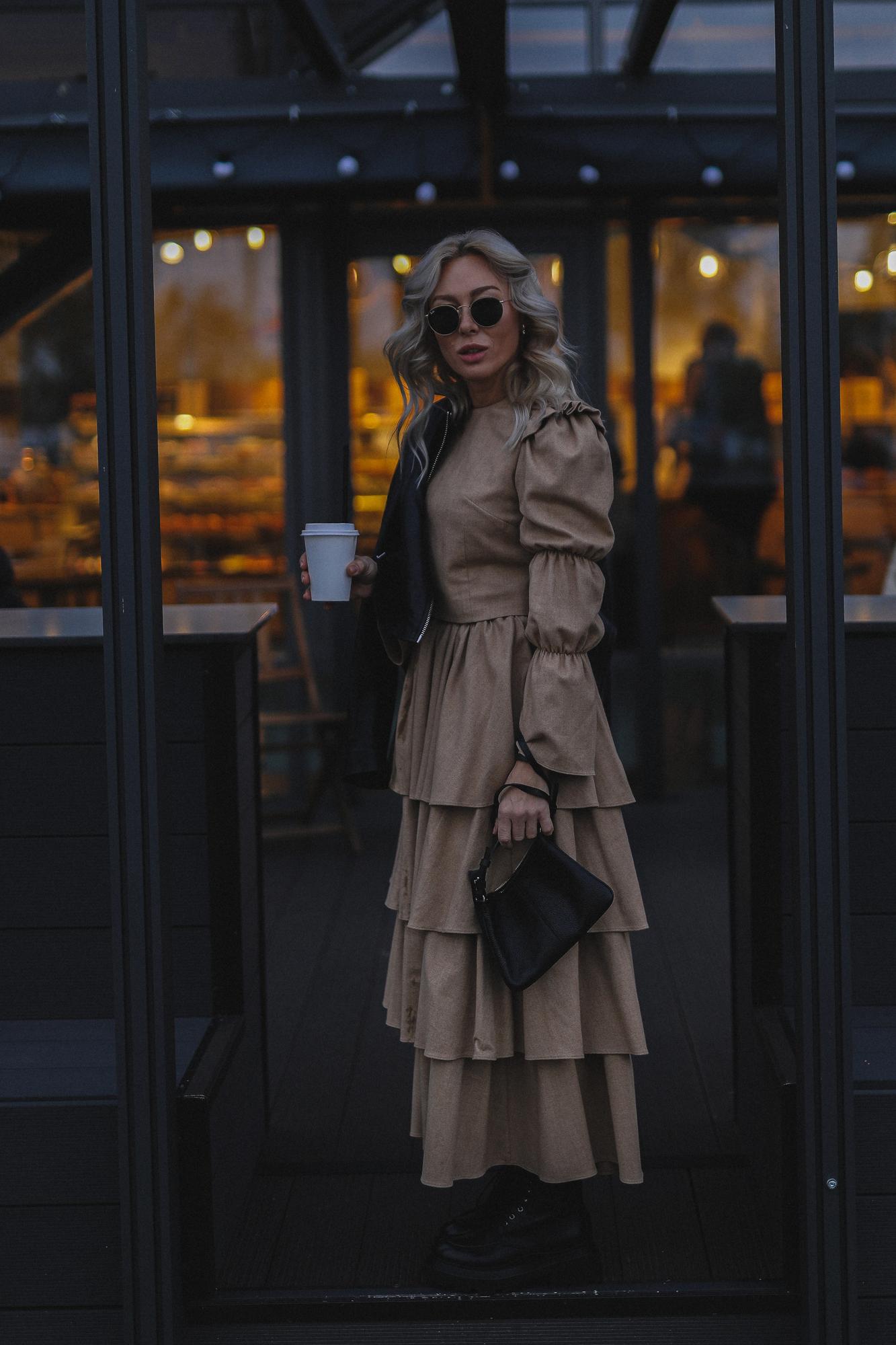 КОСТЮМ С ВОЛАНАМИ ИЗ КАШЕМИРА