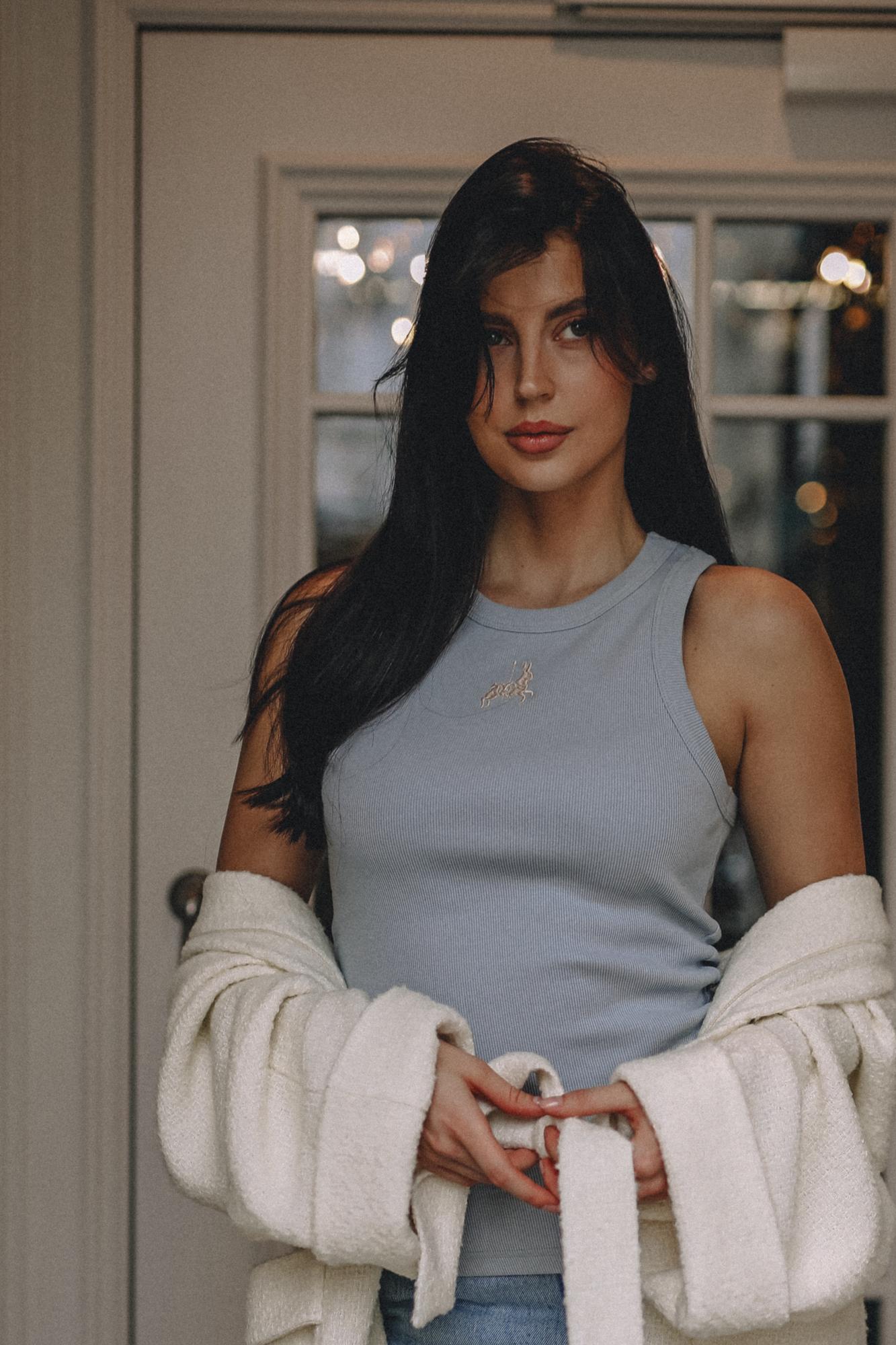 МАЙКА БЕЗ РУКАВОВ LI'TELLE ГОЛУБO-ДЖИНСОВАЯ