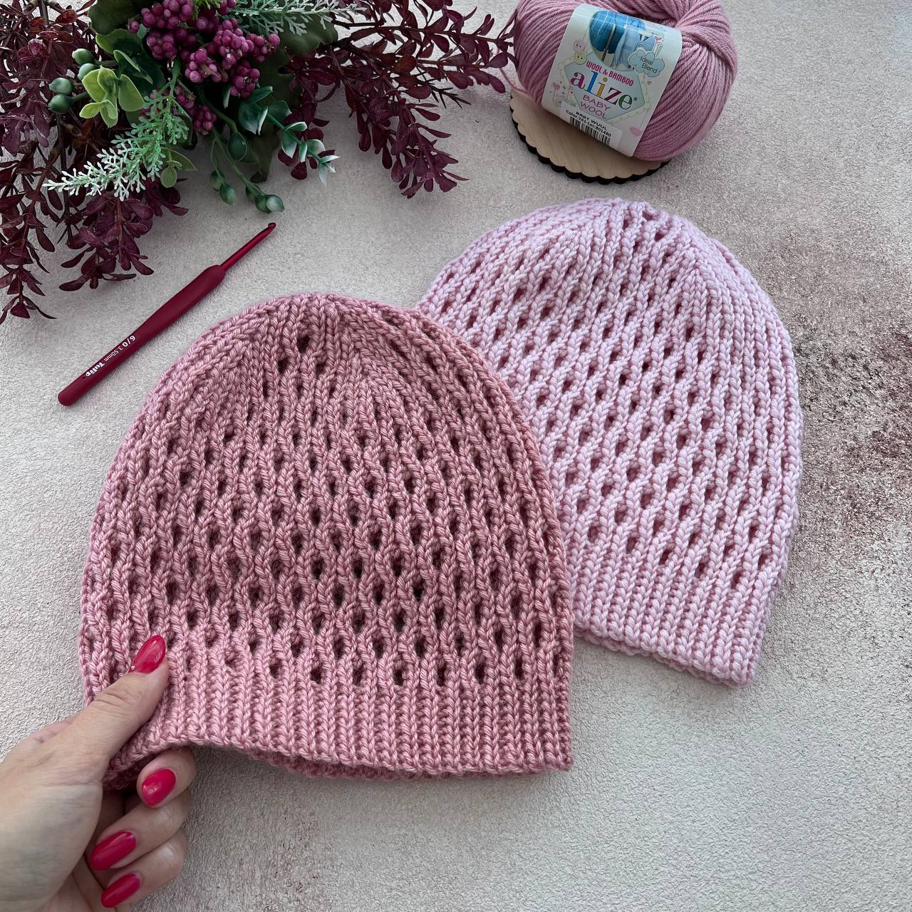 Ажурная шапочка крючком