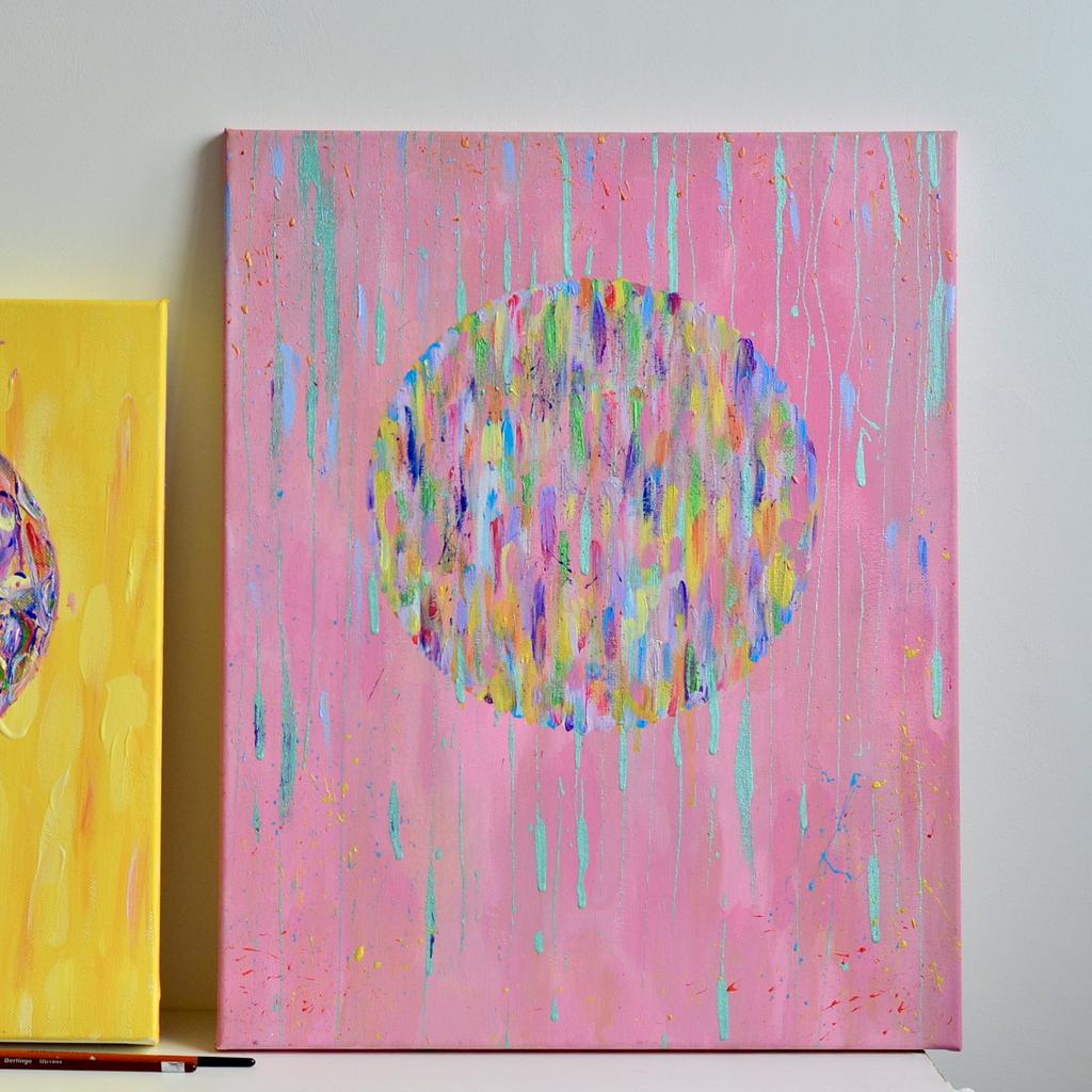 Арт Планета с перламутровыми подтеками