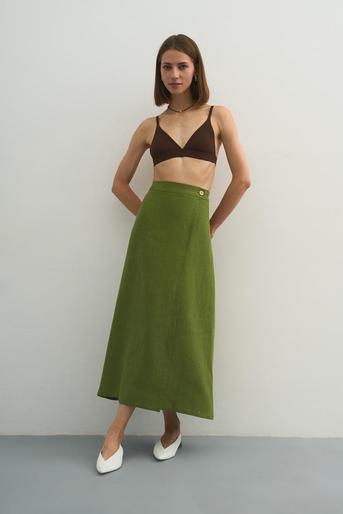 Юбка льняная миди Lime