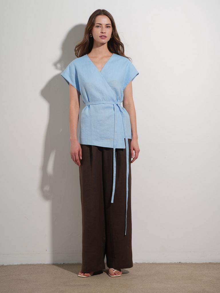 Жилет льняной с поясом Bluebell