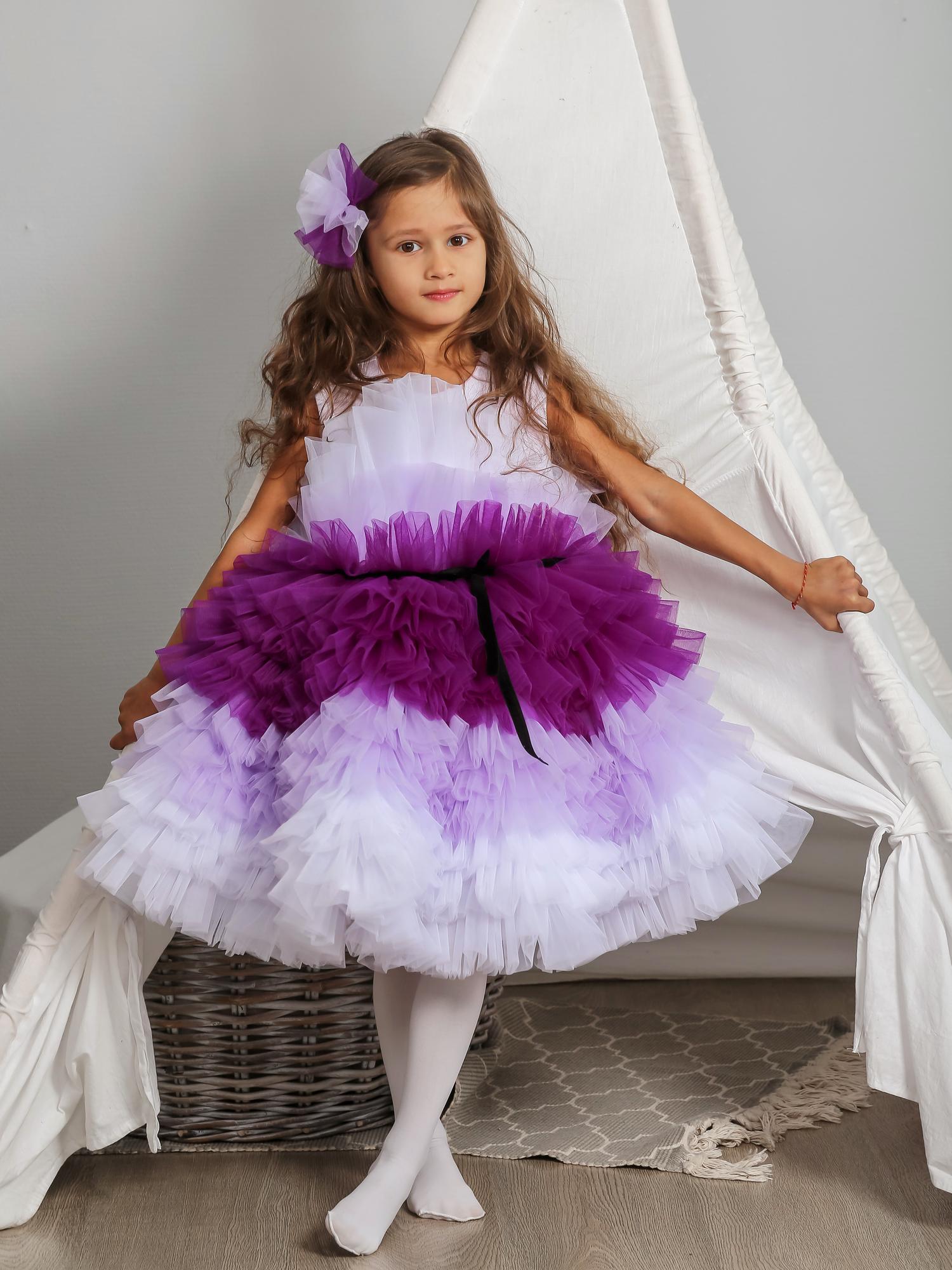 Платье "Peony" White-Purple