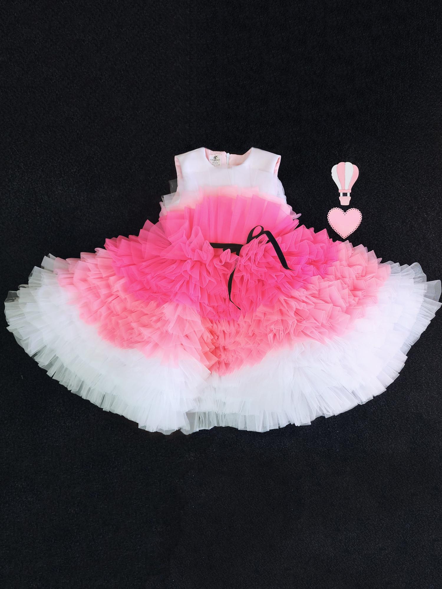 Платье "Peony" White-Pink