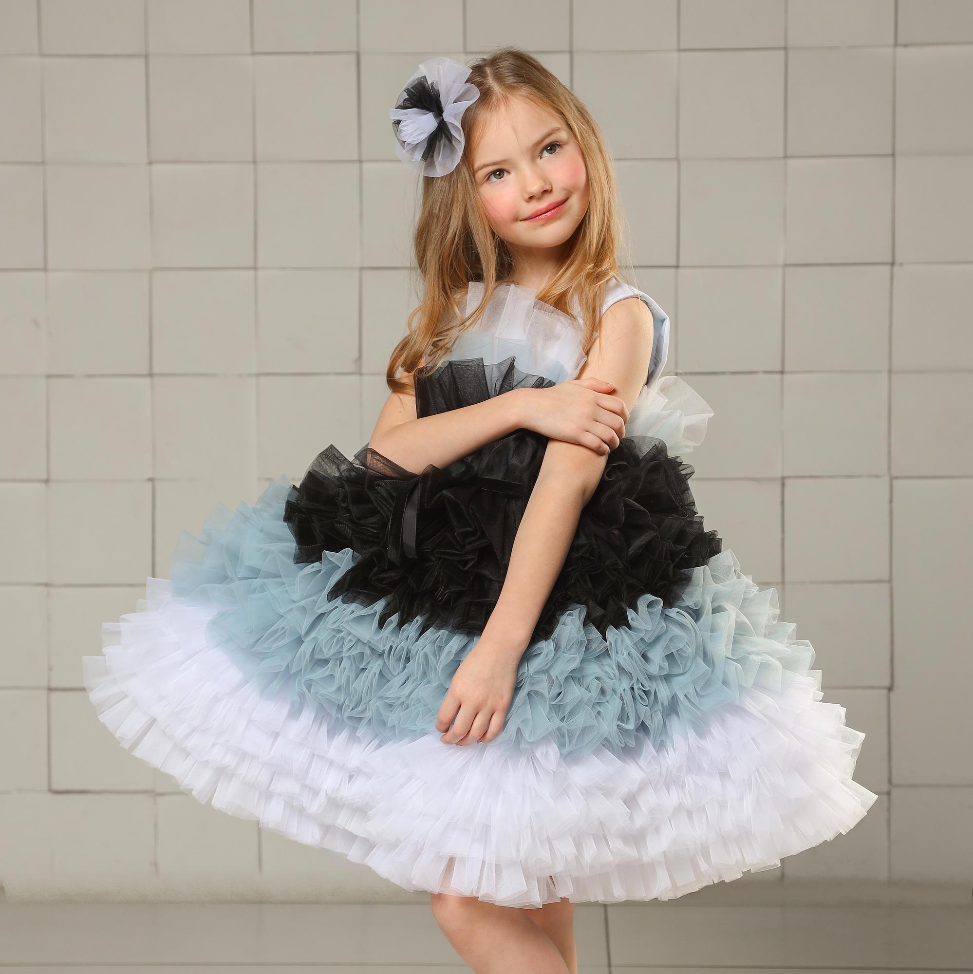 Платье "Peony" White-Black