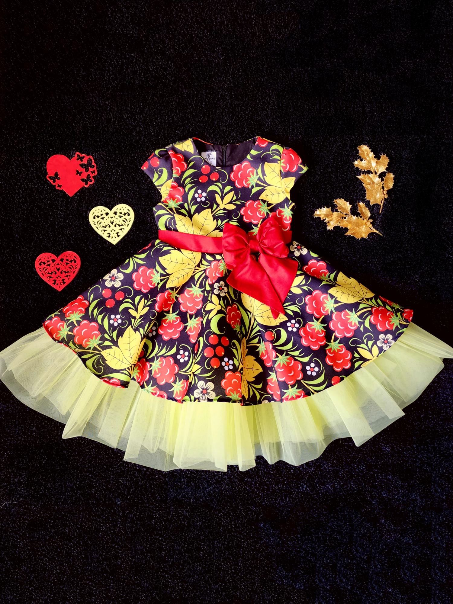 Платье "Flower" Ягодная Хохлома