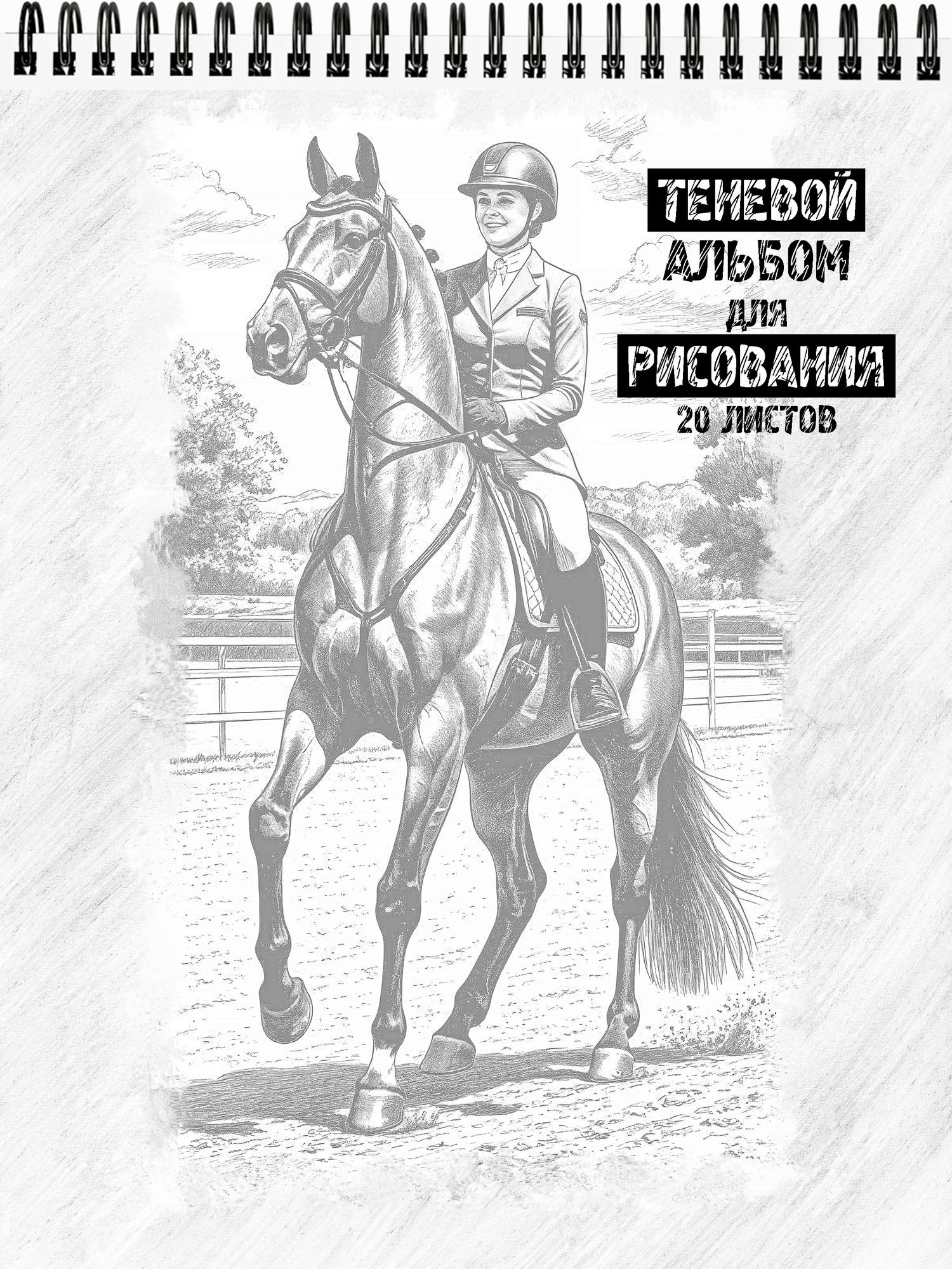 Теневой альбом для рисования "Лошади в спорте"