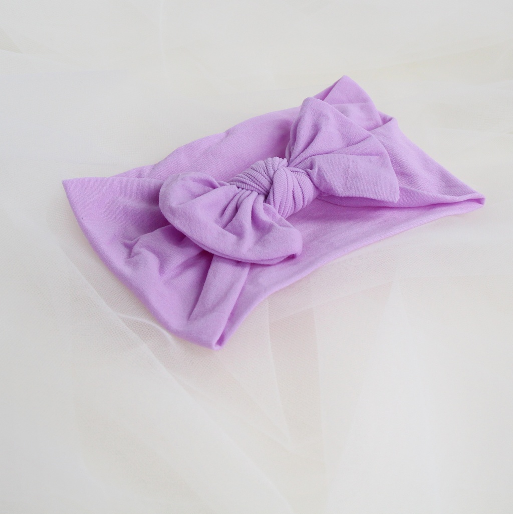 Повязка на голову "Широкий бант" сиреневый