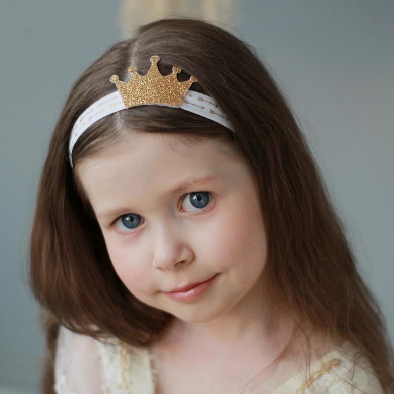 Повязка на голову "Золотая корона" резинка со стрелами