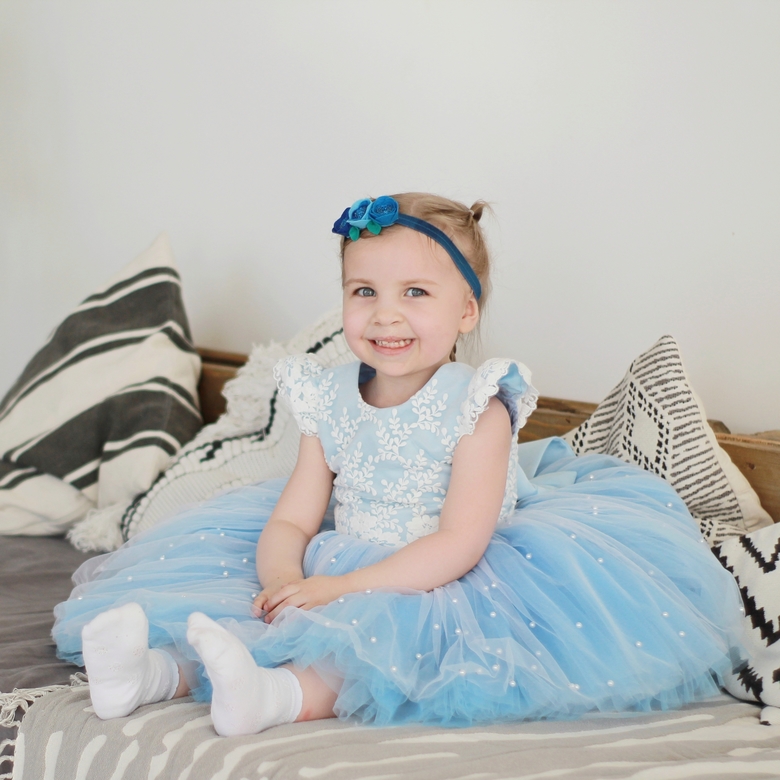 Повязка на голову "Фетровые цветы" синий