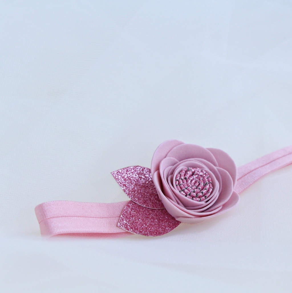 Повязка на голову "Фоамирановый цветочек" цвет розовый