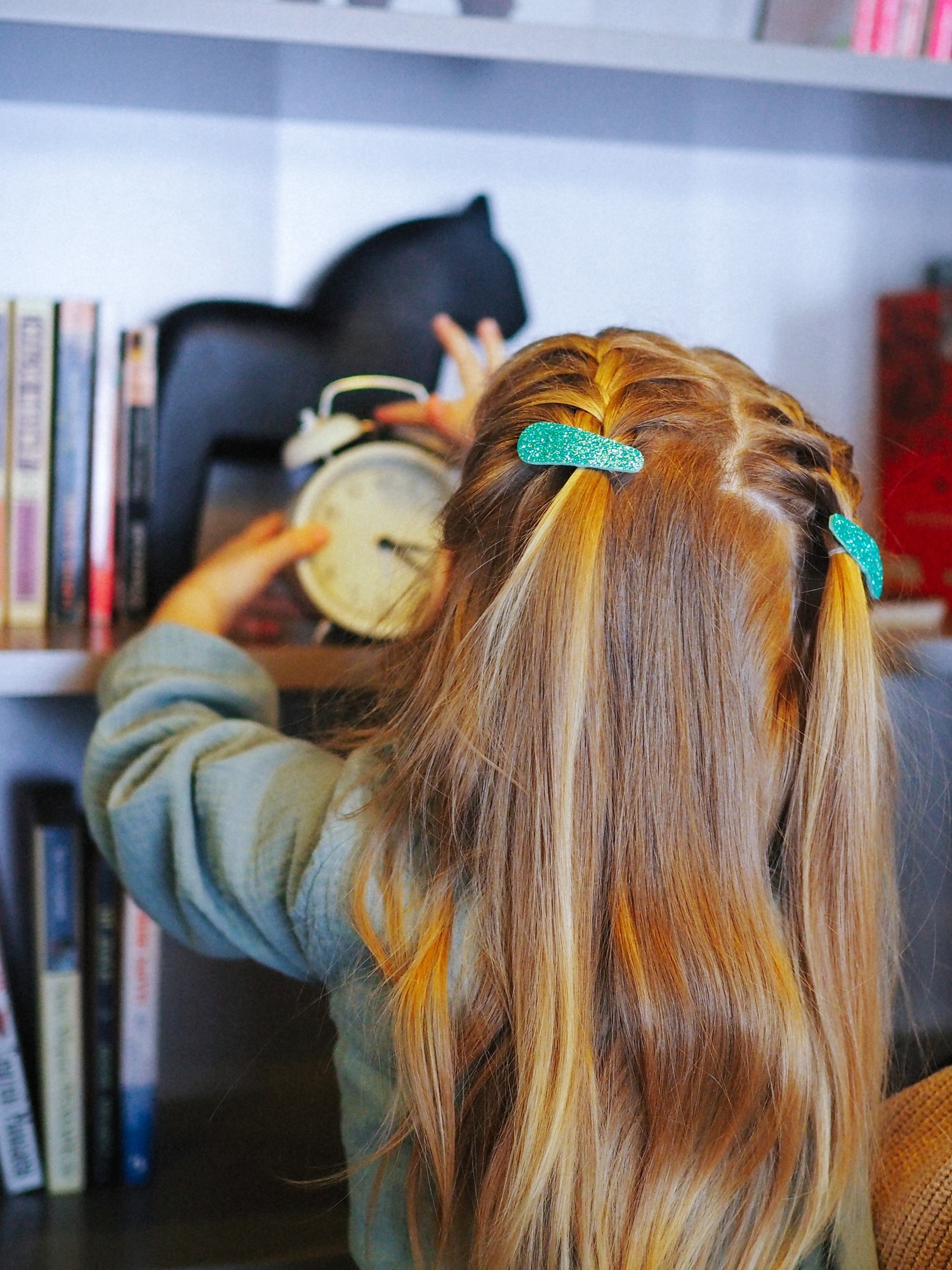 Заколка клик-клак "Блестящая" мятный