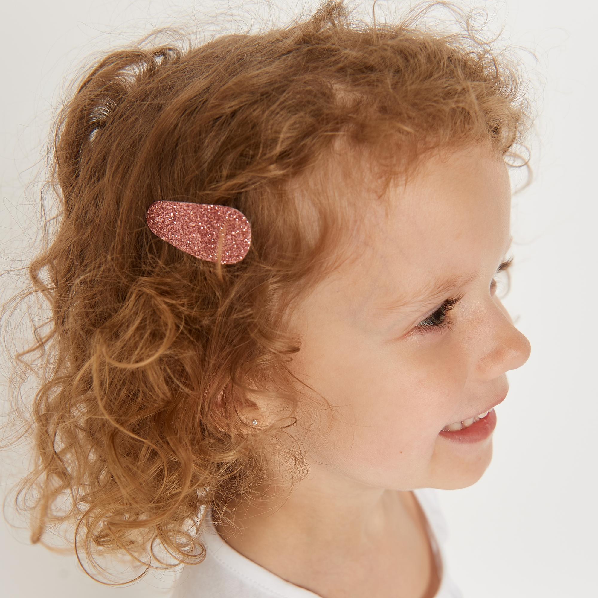 Заколка клик-клак "Блестящая" розовый