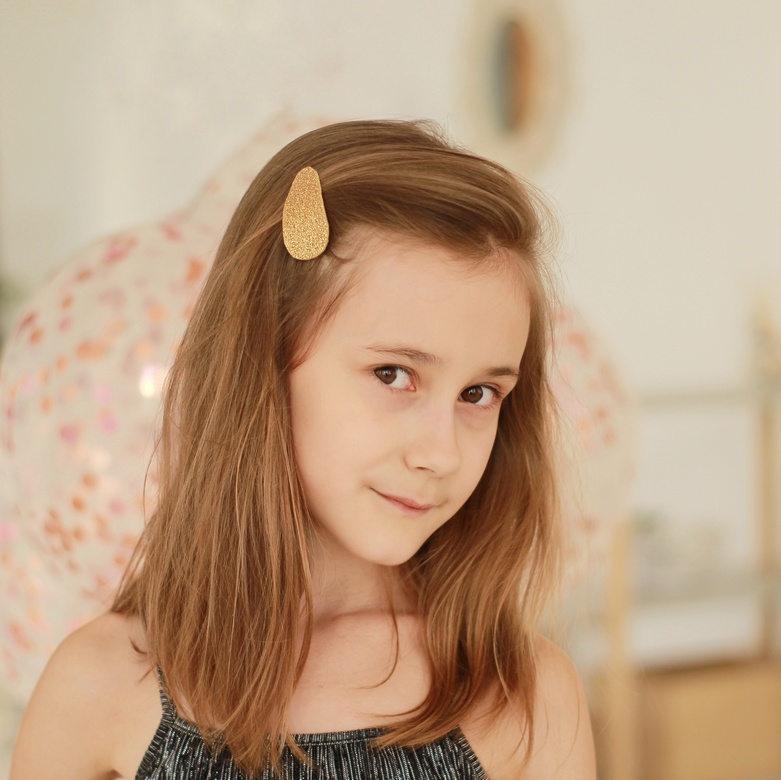 Заколка клик-клак "Блестящая" цвет золотой