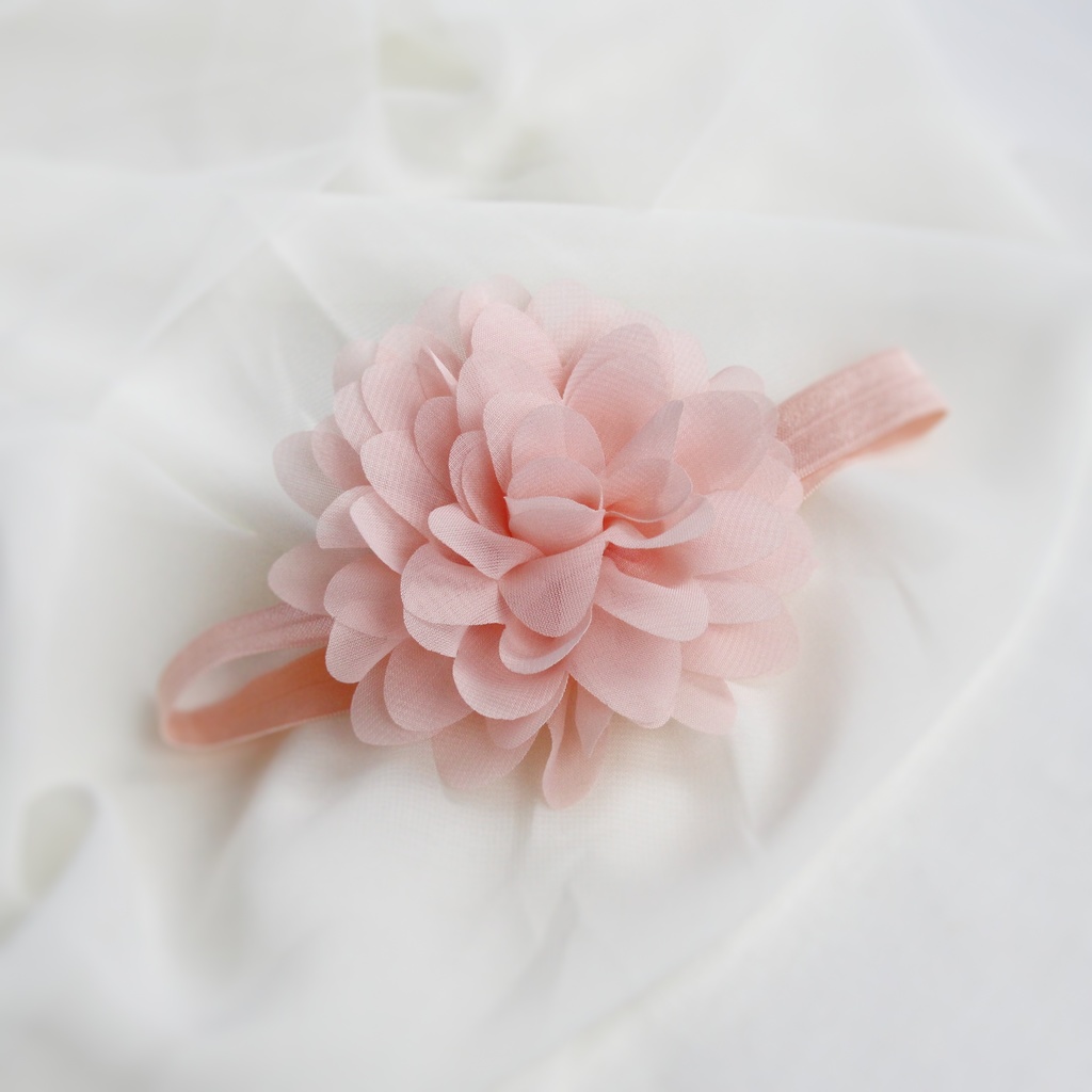 Повязка на голову "Шифоновый цветок" цвет персиковый