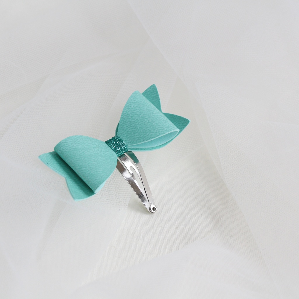 Заколка клик-клак "Бантик" цвет мятный
