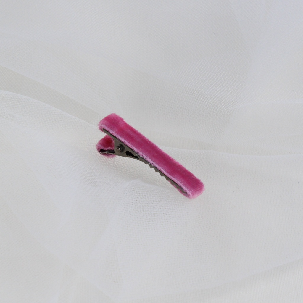 Заколка зажим "Бархатная" цвет розовый