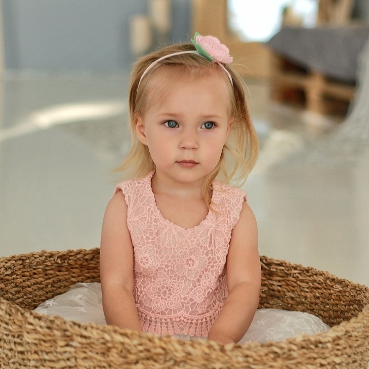 Повязка на голову "Фетровый цветок" розовый