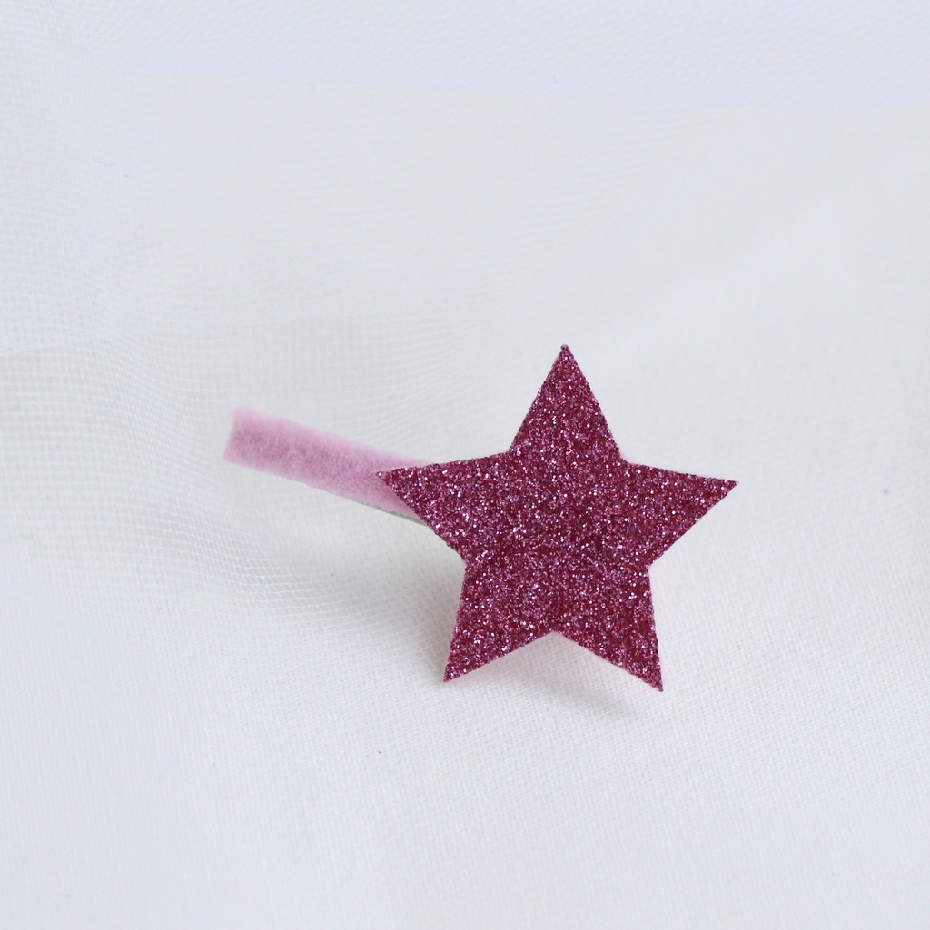 Заколка зажим "Звездочка" цвет розовый