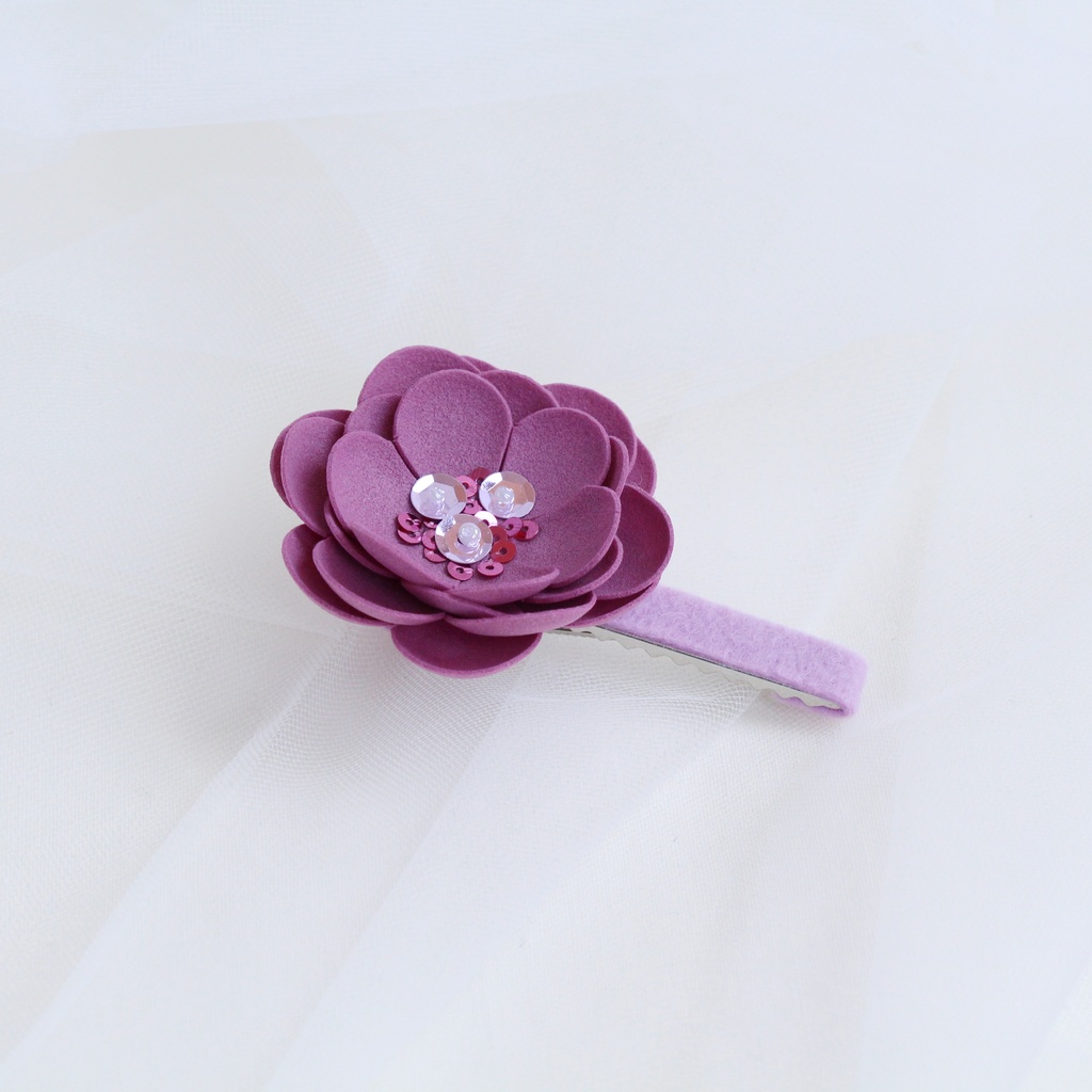 Заколка-зажим "Фоамирановый цветок" фиолетовый