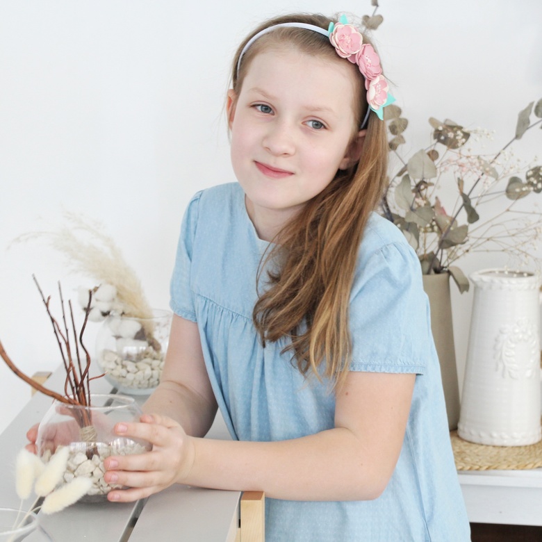 Ободок "Фоамирановые цветы" розовый