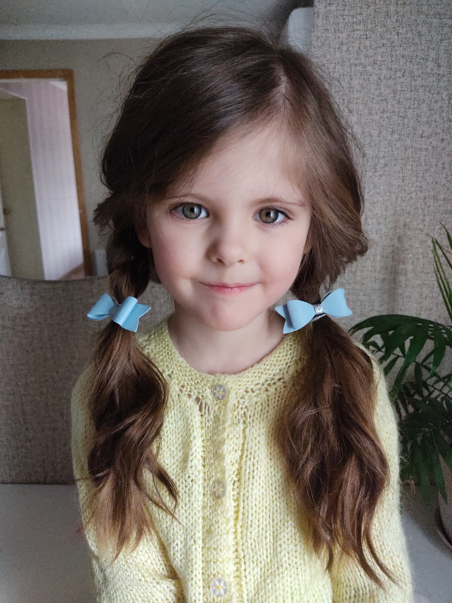 Резинки для волос "Бантики" цвет голубой