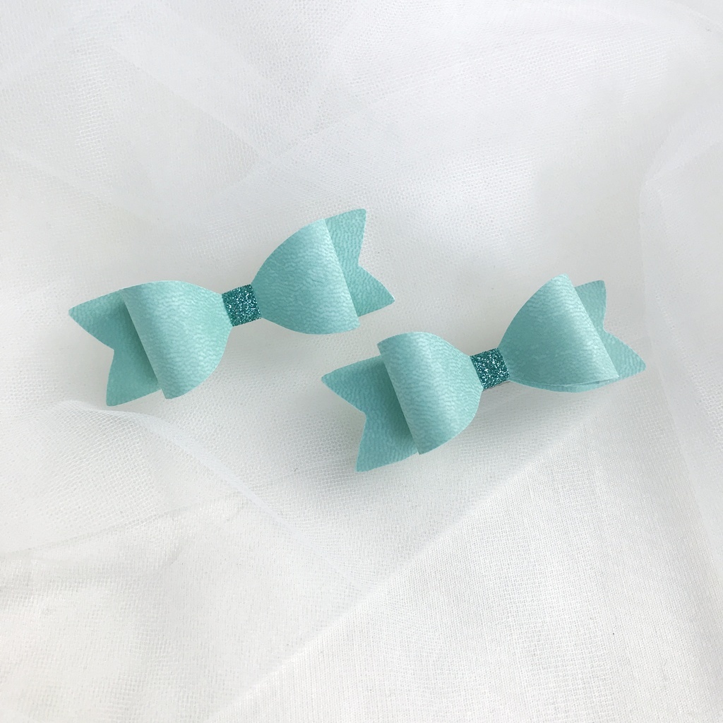 Заколки-зажимы "Бантики" мятный