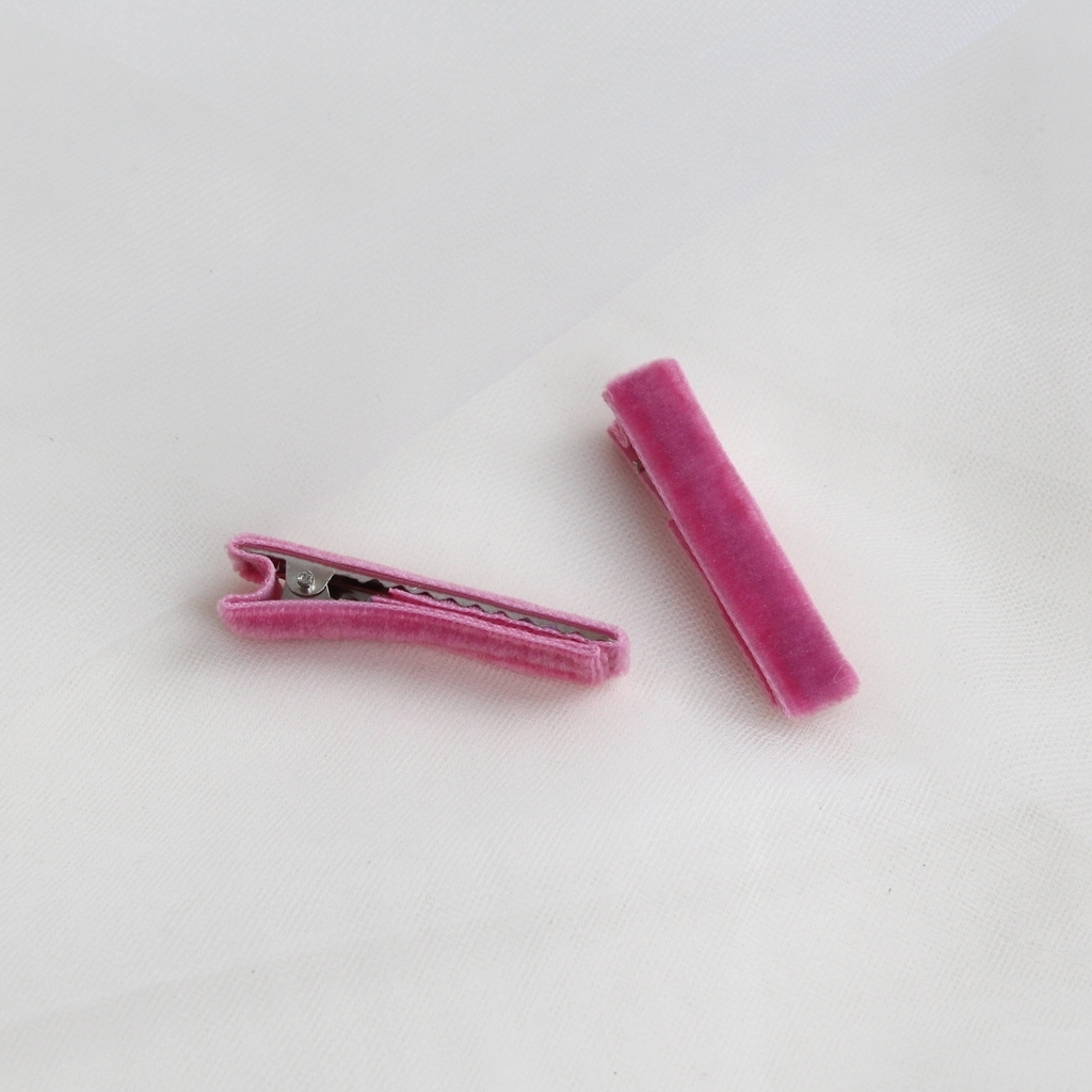 Заколка-зажим "Бархатная" розовый